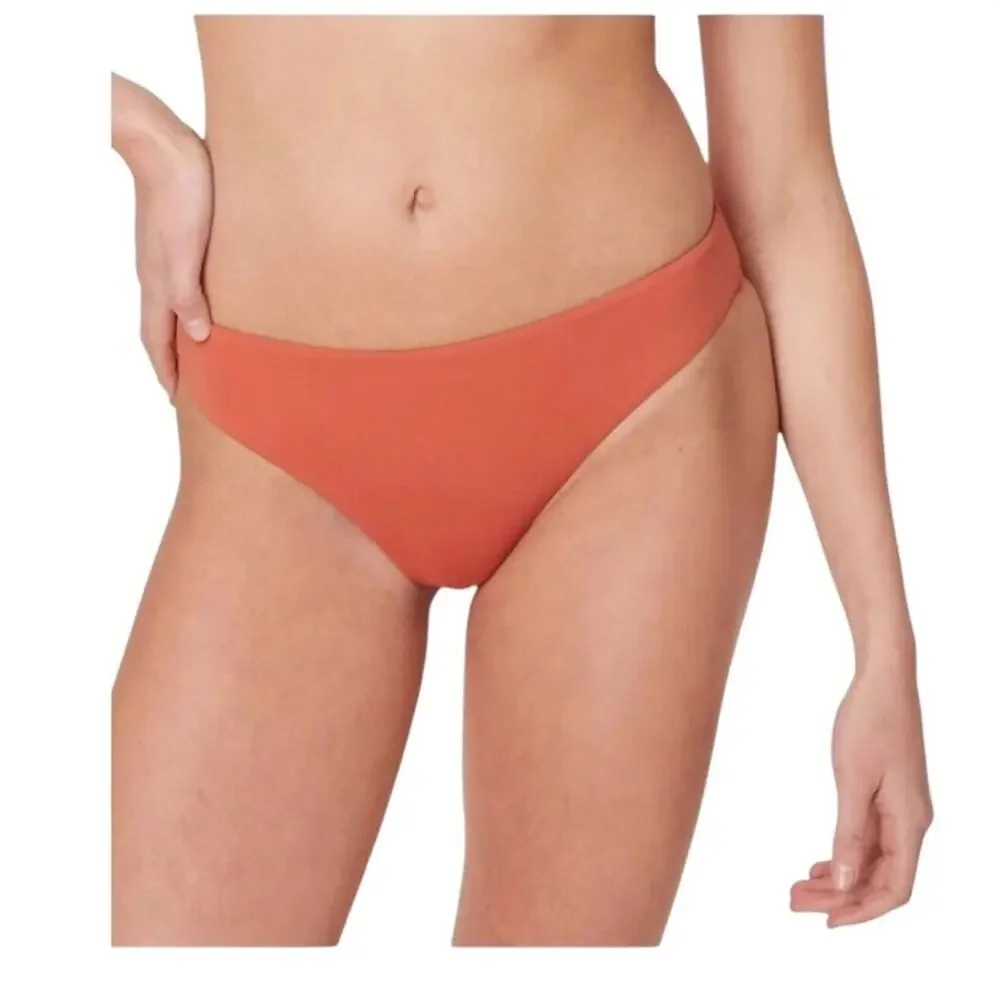 Andie NWT The Symi Sustainable High Leg Cut Low Rise Bikini Bottom Cedar XL